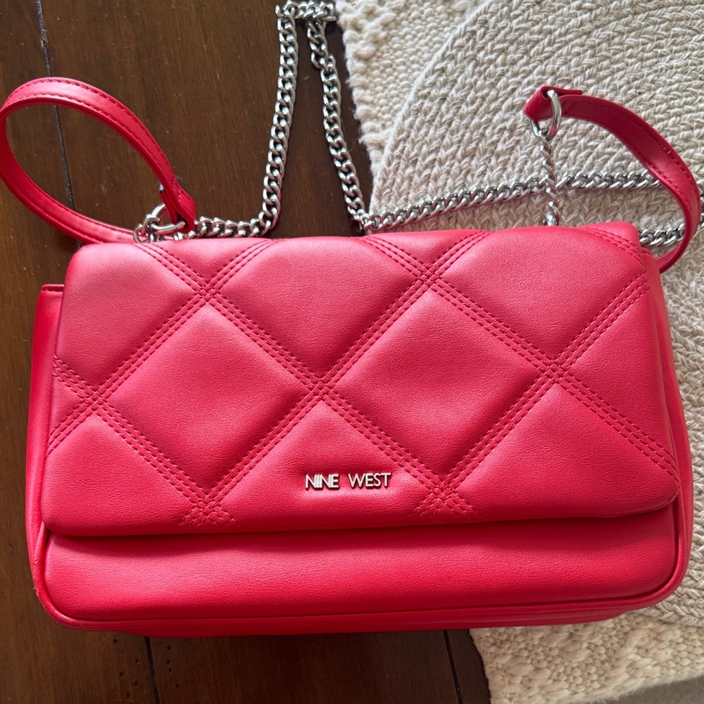 Nine West Vibrant Red Quilted Shoulder Bag